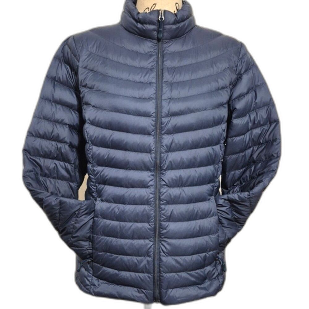 32 Degrees Packable Down Puffer Jacket M Blue Nylon 90% Down 10% Feather